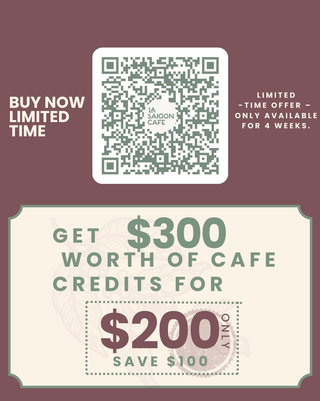 LA SAIGON_$200 Wallet Top-Up for $300 Spending