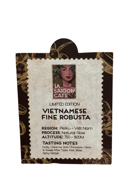 LA SAIGON CAFE - NATURAL SLOW ROBUSTA 150G – PREMIUM STRONG VIETNAMESE COFFEE BEANS - FRESH ROASTED
